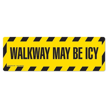 Walkway May Be Icy 18in Non-Slip Floor Marker, 3PK